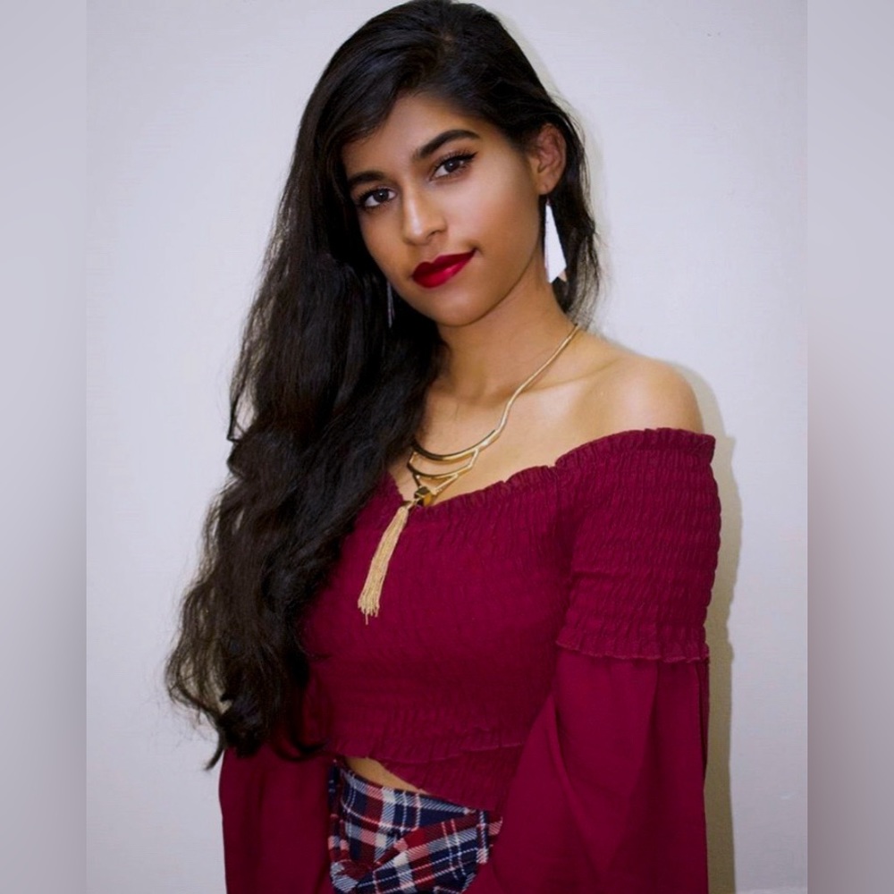 Oxblood Ruched Crop Top